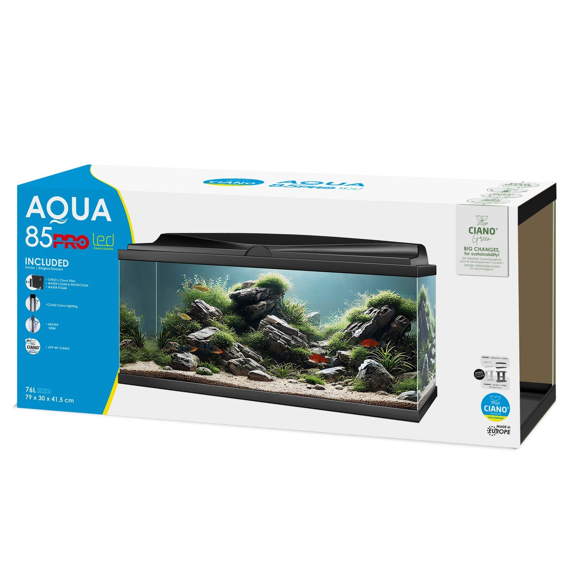 Aqua 85 LED Aquarium 76L with CBIO Filter