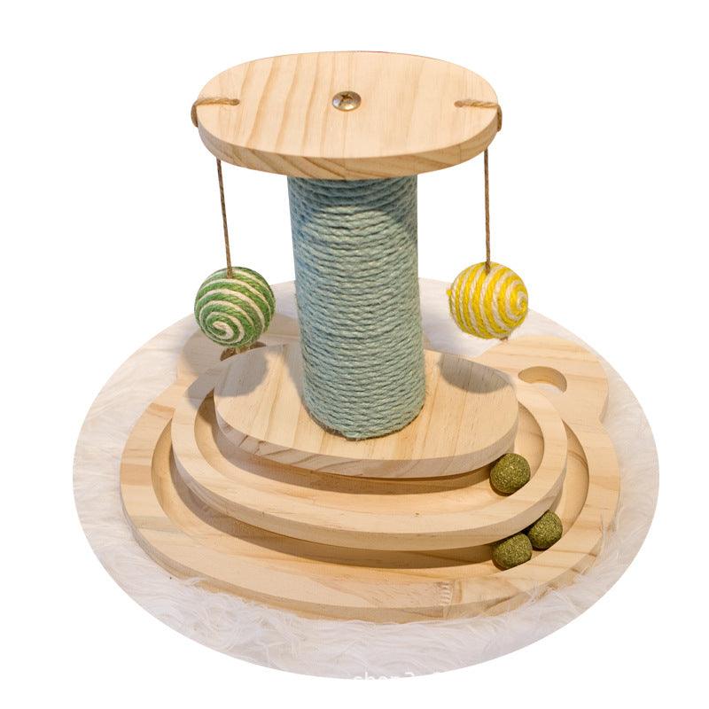 Cat Scratching Post with Interactive Maze Ball Toy for Cats