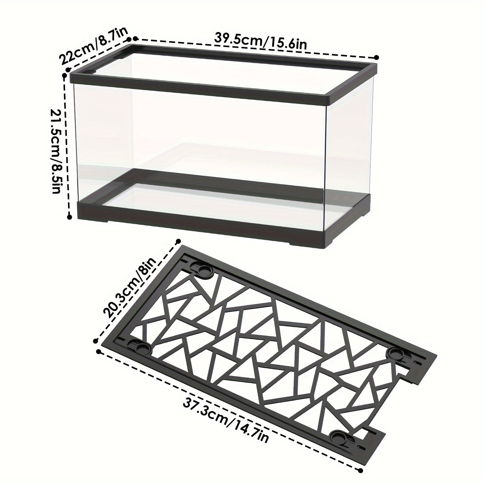5-Gallon Fish Tank with Lid for Home & Office, Ideal for Turtles, Shrimp, Goldfish, Frogs