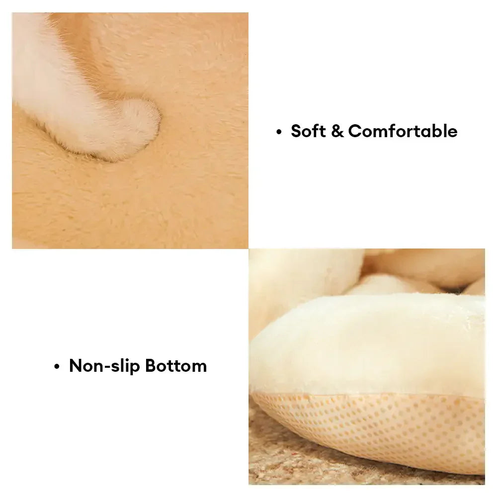 Cozy Washable Enclosed Pet Bed - Warm Slipper-Style Design