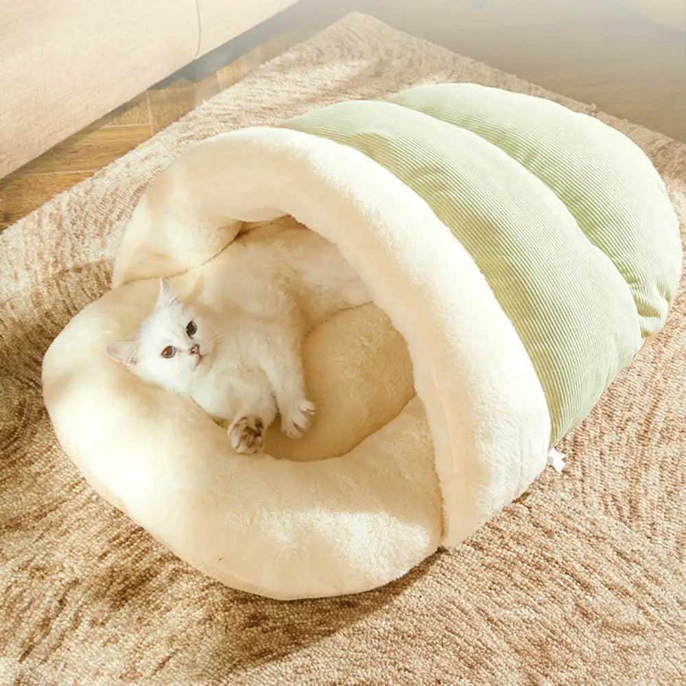 Cozy Washable Enclosed Pet Bed - Warm Slipper-Style Design
