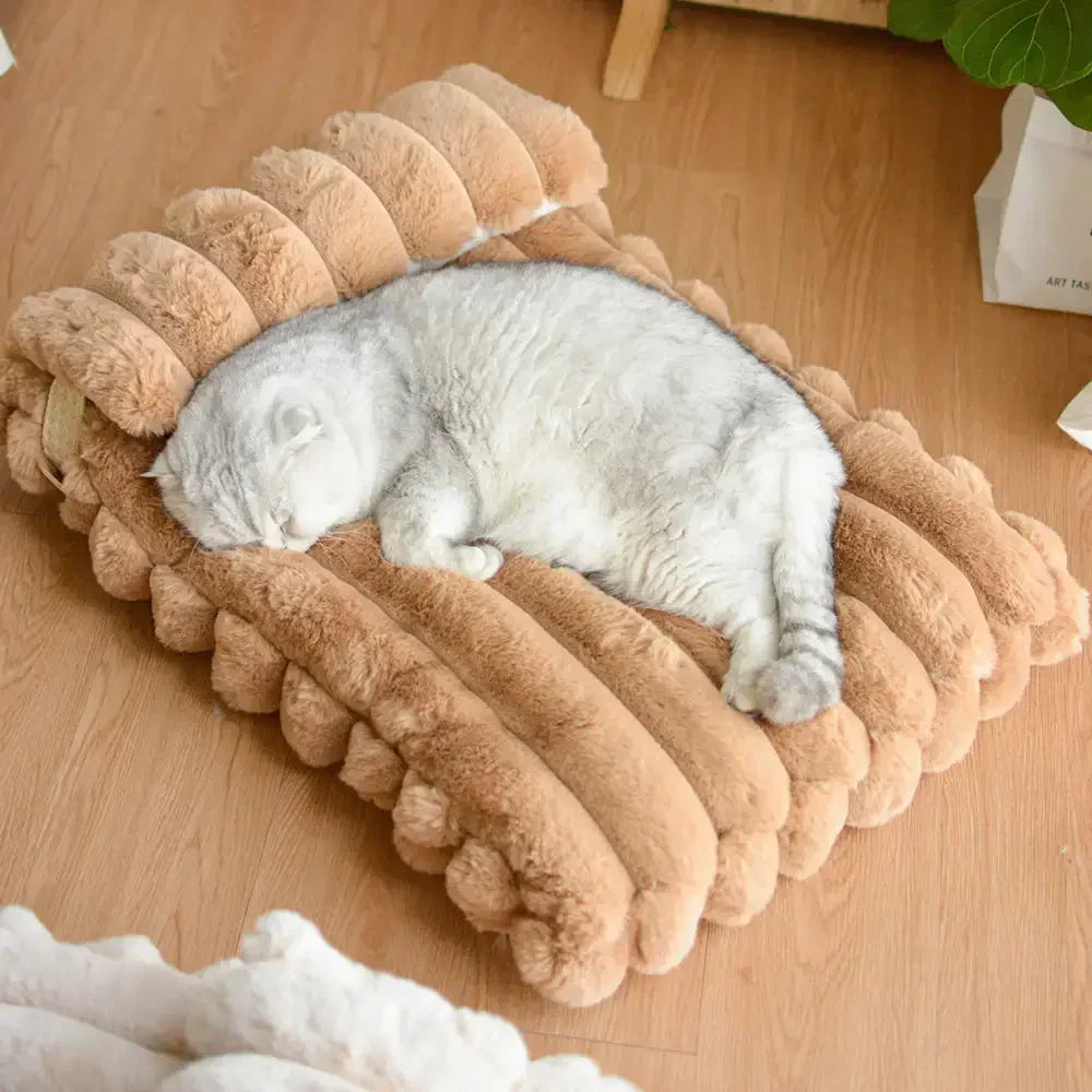 Cozy Faux Rabbit Fur Dog Bed Pillow - Warm Soft Pet Cushion