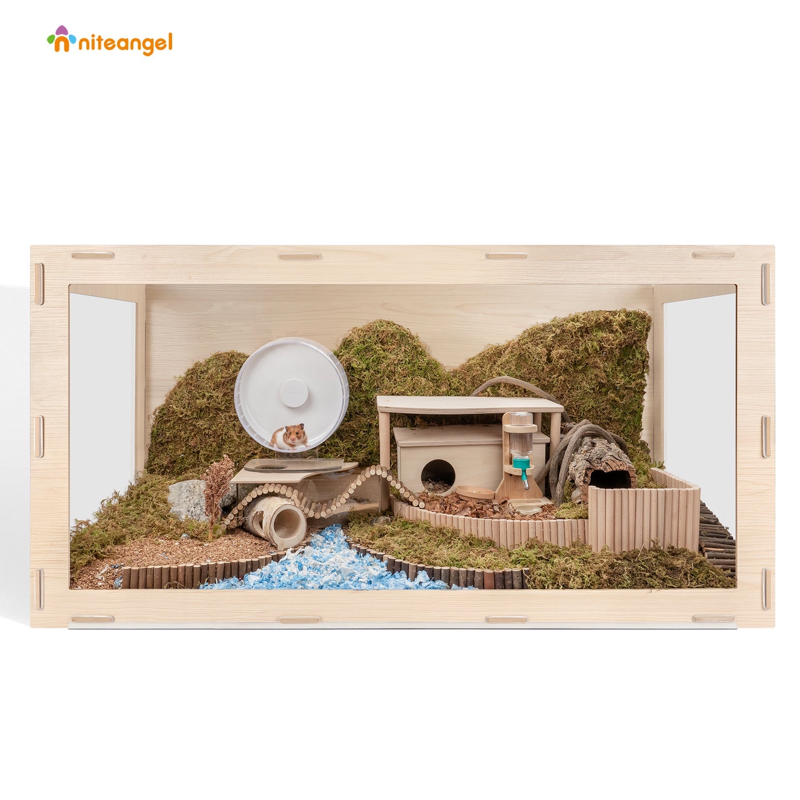 Bigger World MDF Terrarium Aspen Poplar Wooden Enclosure for Syrian and Dwarf Hamsters