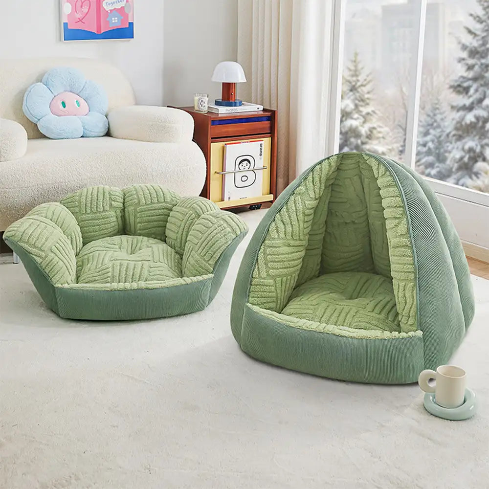 Cozy Semi-Enclosed Cave Dog Bed | Warm Pet Bed for Dogs & Cats