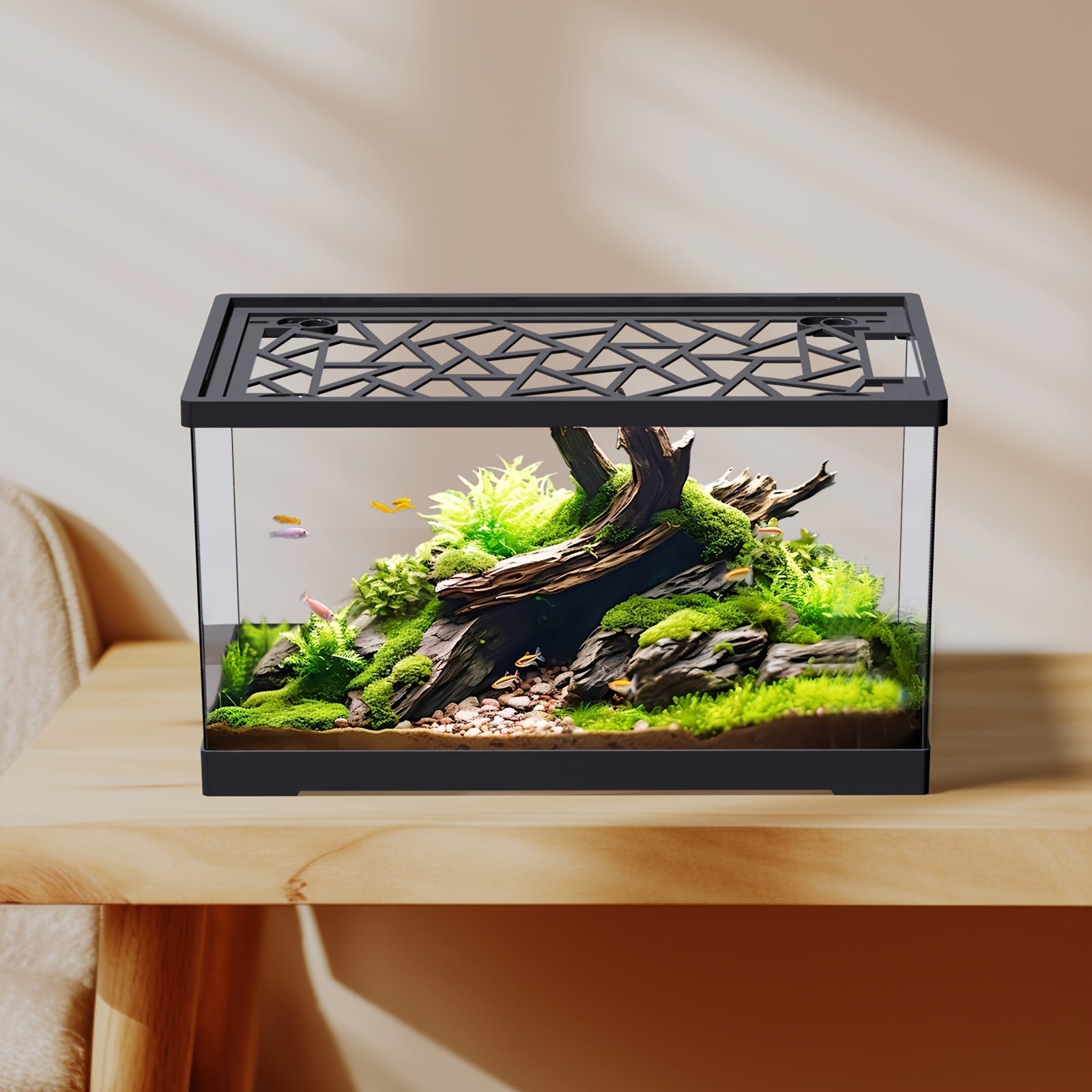 5-Gallon Fish Tank with Lid for Home & Office, Ideal for Turtles, Shrimp, Goldfish, Frogs